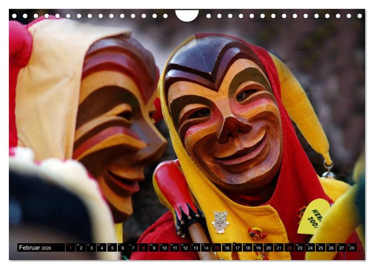 Produktbild: Alemannische Masken (Wandkalender 2026 DIN A4 quer), CALVENDO Monatskalender