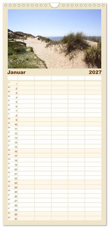 Produktbild: Familienplaner 2027 - Vielf&auml;ltiges Sylt - Mehr als Strand mit 5 Spalten (Wandkalender, 21 x 45 cm) CALVENDO