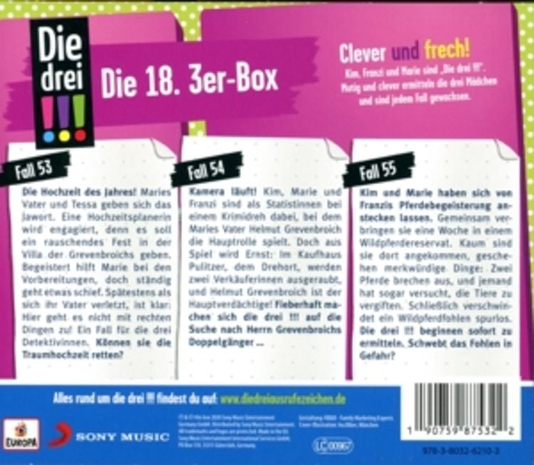 Die drei !!! 18./ 3er Box - Folgen 53,54,55 (3 Audio-CDs)