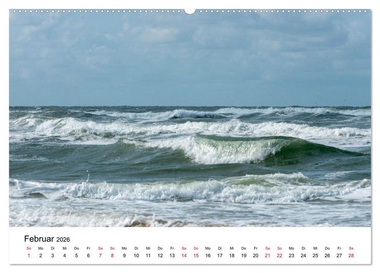 Produktbild: Naturschauspiel Wellen (hochwertiger Premium Wandkalender 2026 DIN A2 quer), Kunstdruck in Hochglanz