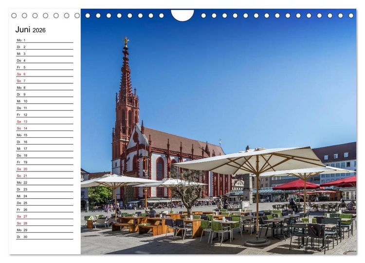 Produktbild: W&Uuml;RZBURG Historisches Stadtherz (Wandkalender 2026 DIN A4 quer), CALVENDO Monatskalender