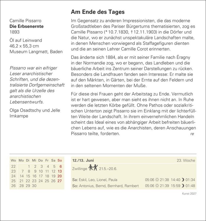 Produktbild: Kunst Tagesabrei&szlig;kalender 2027 - Kulturkalender - K&uuml;nstler, Werke, Museen