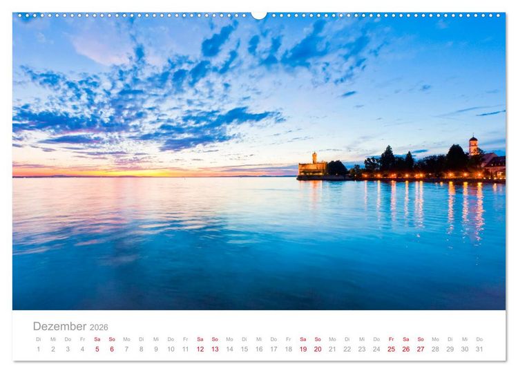 Produktbild: BODENSEE Drei L&auml;nder - ein See (hochwertiger Premium Wandkalender 2026 DIN A2 quer), Kunstdruck in Hochglanz