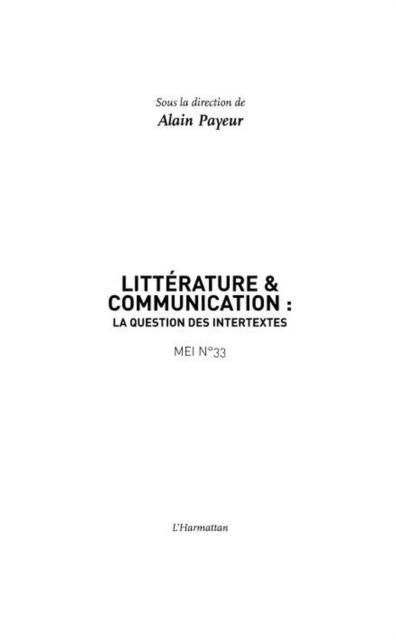 Produktbild: Litterature et communication :
