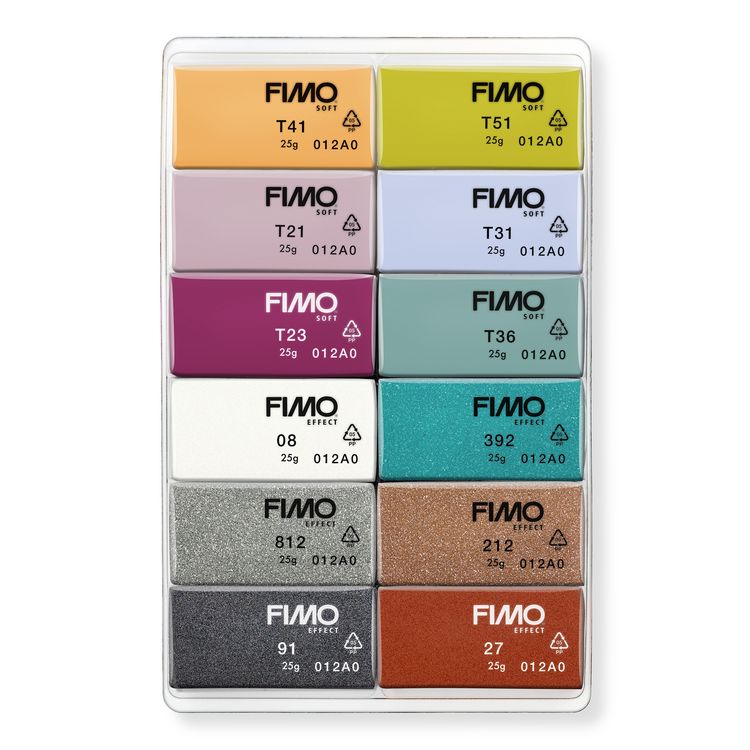 Produktbild: STAEDTLER FIMO soft 8023, ofenhärtende Modelliermasse, Fashion Colours, 12 Halbblöcken á 25 g