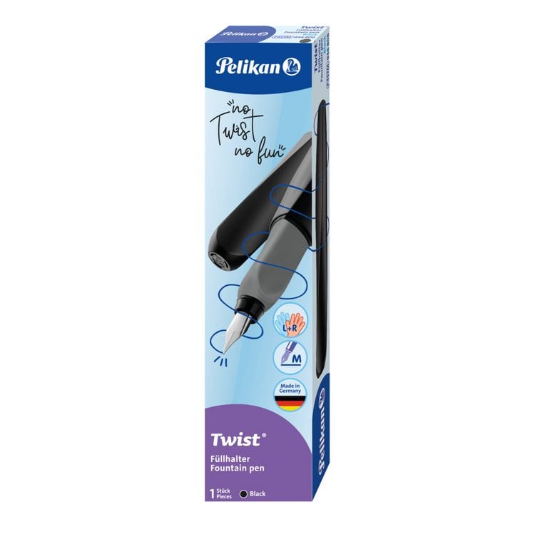 Produktbild: Pelikan Füller Twist Black Feder M, Links- und Rechtshänder