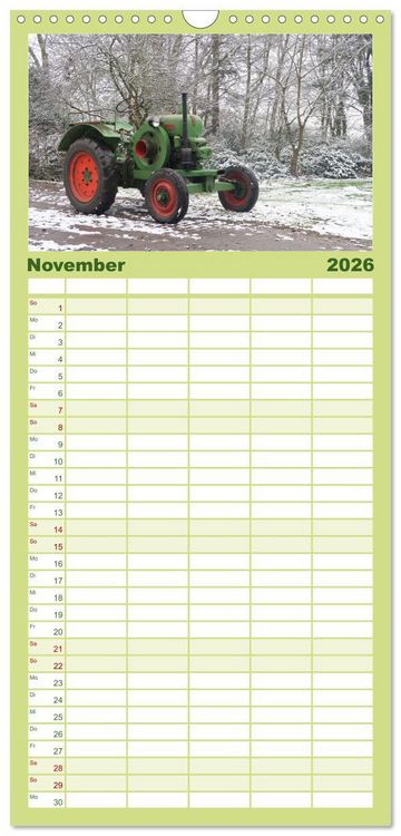 Produktbild: Familienplaner 2026 - Historische Traktoren 2026 mit 5 Spalten (Wandkalender, 21 x 45 cm) CALVENDO