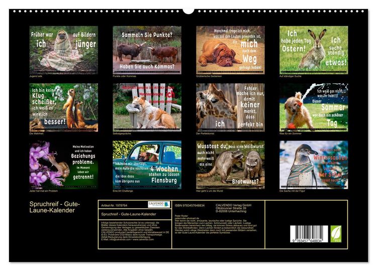 Produktbild: Spruchreif - Gute-Laune-Kalender (hochwertiger Premium Wandkalender 2026 DIN A2 quer), Kunstdruck in Hochglanz