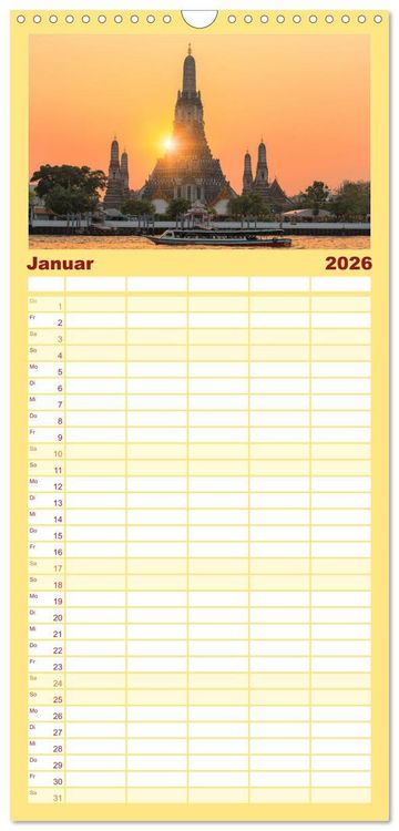 Produktbild: Familienplaner 2026 - Asien - Kontinent der Farben mit 5 Spalten (Wandkalender, 21 x 45 cm) CALVENDO
