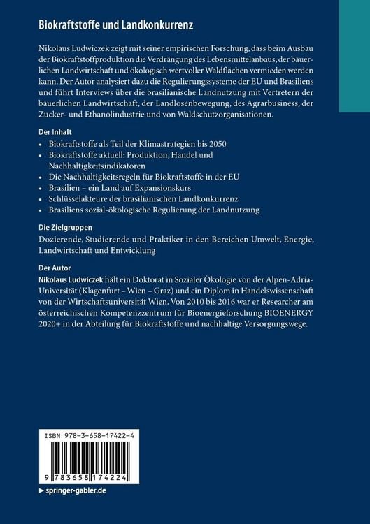Produktbild: Biokraftstoffe und Landkonkurrenz