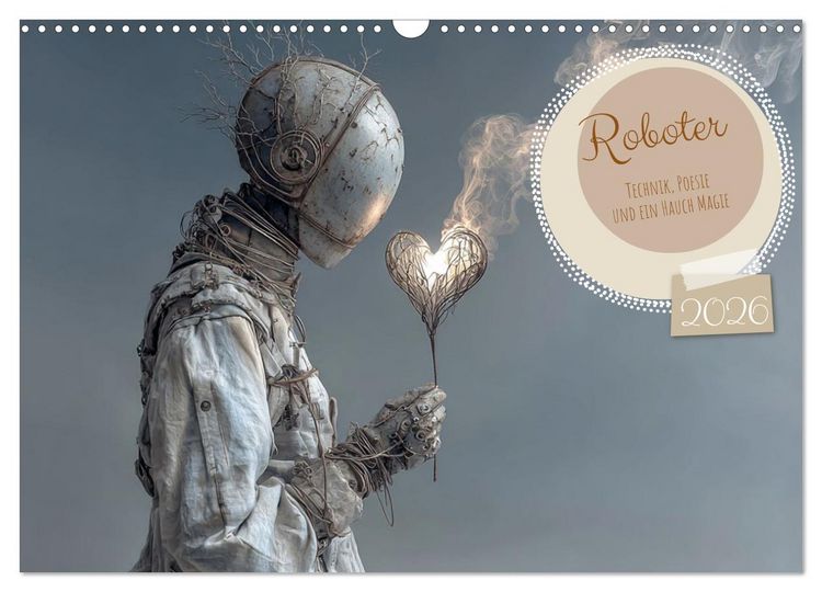 Produktbild: Roboter &ndash; Technik, Poesie und ein Hauch Magie (Wandkalender 2026 DIN A3 quer), CALVENDO Monatskalender
