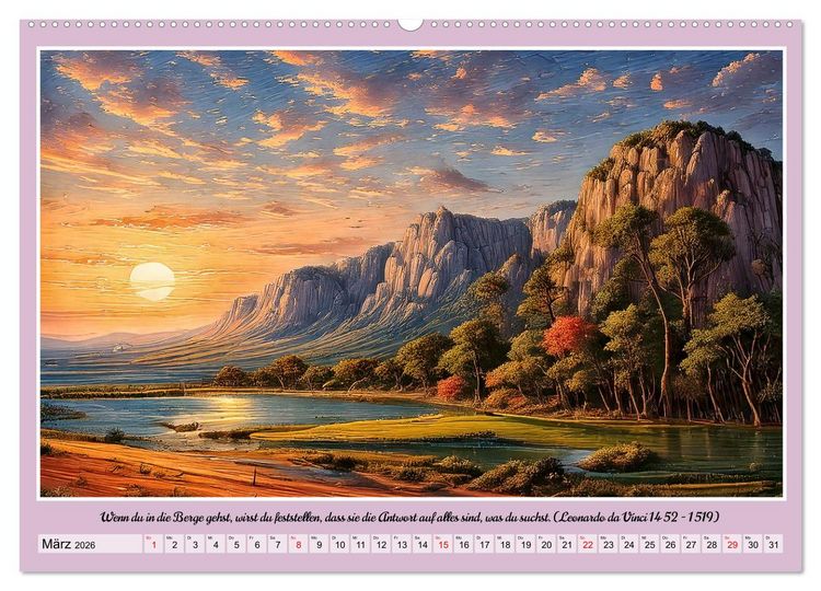 Produktbild: Bergwelt in Bildern und Zitaten (hochwertiger Premium Wandkalender 2026 DIN A2 quer), Kunstdruck in Hochglanz