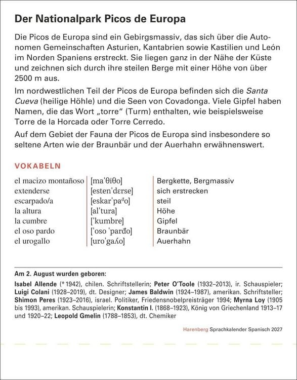 Produktbild: Spanisch Sprachkalender 2027 - Spanisch lernen leicht gemacht - Tagesabrei&szlig;kalender