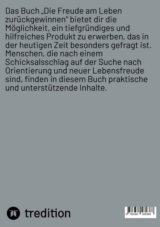 Produktbild: Die Freude am Leben zur&uuml;ckgewinnen