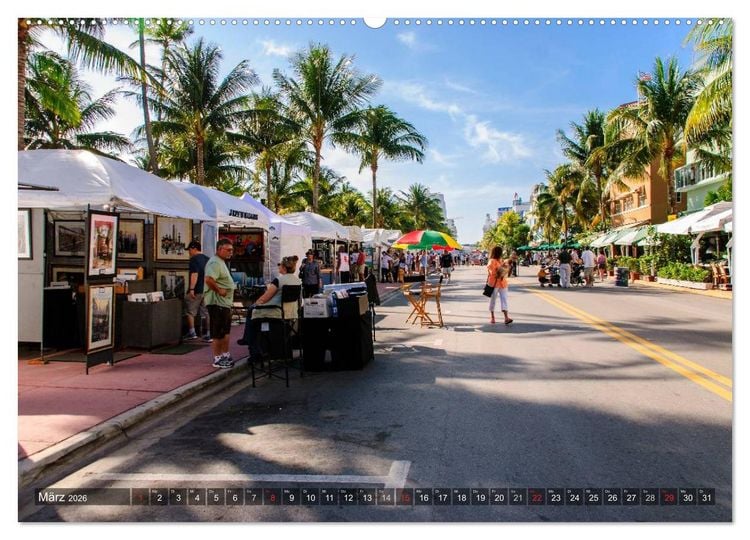 Produktbild: Miami South Beach (hochwertiger Premium Wandkalender 2026 DIN A2 quer), Kunstdruck in Hochglanz