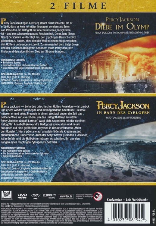Produktbild: Percy Jackson 1&2 [ 2 DVDs]