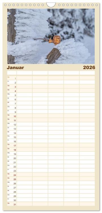 Produktbild: Familienplaner 2026 - Tabakpfeifenkunst mit 5 Spalten (Wandkalender, 21 x 45 cm) CALVENDO