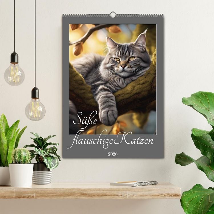Produktbild: S&uuml;&szlig;e flauschige Katzen (Wandkalender 2026 DIN A2 hoch), CALVENDO Monatskalender