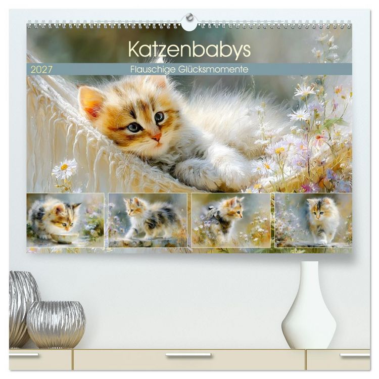 Produktbild: Katzenbabys. Flauschige Gl&uuml;cksmomente (hochwertiger Premium Wandkalender 2027 DIN A2 quer), Kunstdruck in Hochglanz