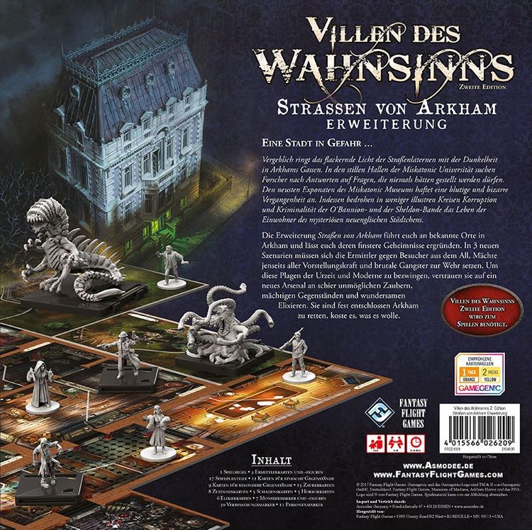 Produktbild: Villen des Wahnsinns 2. Edition, Strassen von Arkham (Spiel-Zubeh&ouml;r)