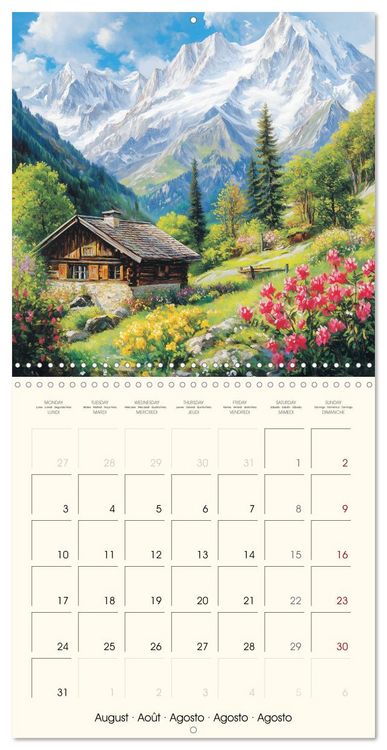 Produktbild: Majestic mountain retreats. Alpine landscape paintings (Wall Calendar 2026 12 &times; 12 Inch) CALVENDO 12 Month Wall Calendar