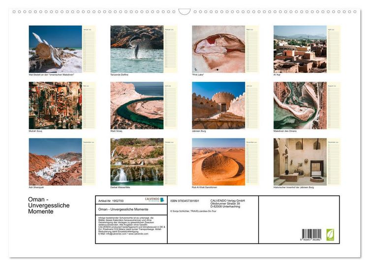 Produktbild: Oman - Unvergessliche Momente (Wandkalender 2026 DIN A2 quer), CALVENDO Monatskalender