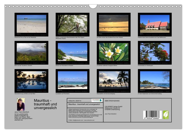 Produktbild: Mauritius - traumhaft und unvergesslich (Wandkalender 2026 DIN A3 quer), CALVENDO Monatskalender
