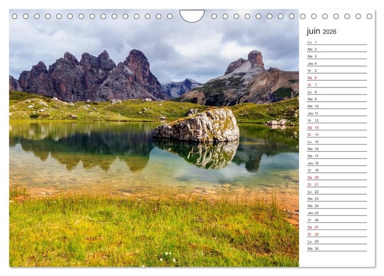Produktbild: Balade au c&oelig;ur des Dolomites (Calendrier mural 2026 DIN A4 vertical), CALVENDO calendrier mensuel