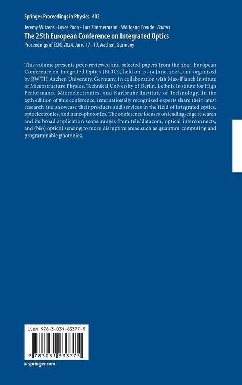 Produktbild: The 25th European Conference on Integrated Optics