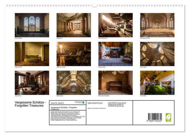 Produktbild: Vergessene Sch&auml;tze - Forgotten Treasures (Wandkalender 2026 DIN A2 quer), CALVENDO Monatskalender