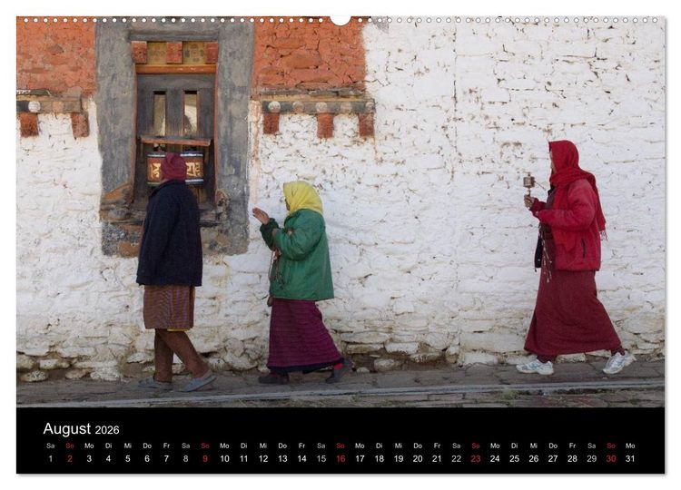 Produktbild: Bhutan 2026 - Land des Donnerdrachens (hochwertiger Premium Wandkalender 2026 DIN A2 quer), Kunstdruck in Hochglanz