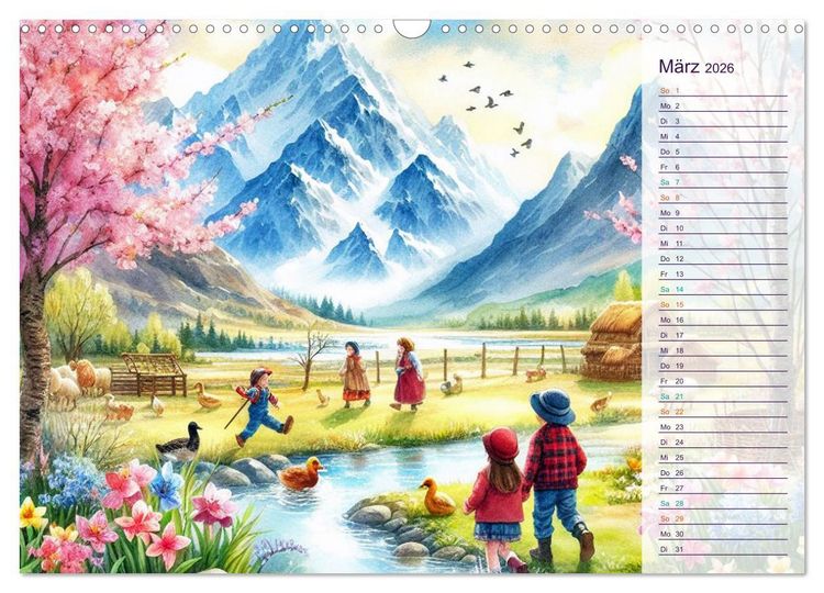 Produktbild: KINDERLAND (Wandkalender 2026 DIN A3 quer), CALVENDO Monatskalender