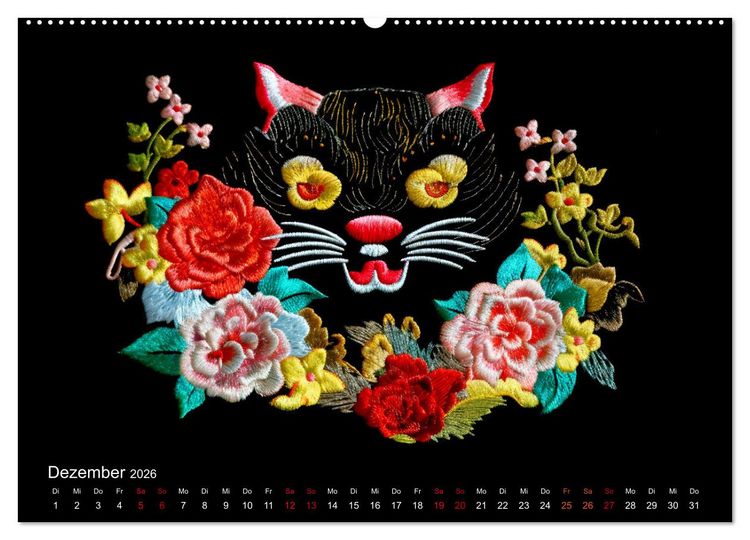 Produktbild: Japanische Stickerei - Hommage an die &Auml;sthetik des Landes (Wandkalender 2026 DIN A2 quer), CALVENDO Monatskalender