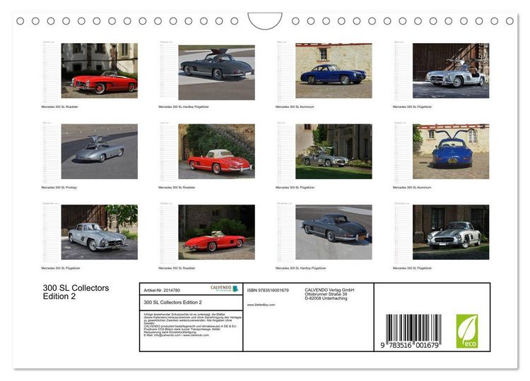 Produktbild: 300 SL Collectors Edition 2 (Wandkalender 2026 DIN A4 quer), CALVENDO Monatskalender