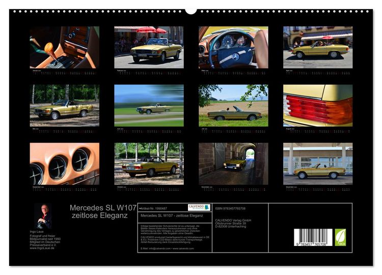 Produktbild: Mercedes SL W107 - zeitlose Eleganz (hochwertiger Premium Wandkalender 2026 DIN A2 quer), Kunstdruck in Hochglanz