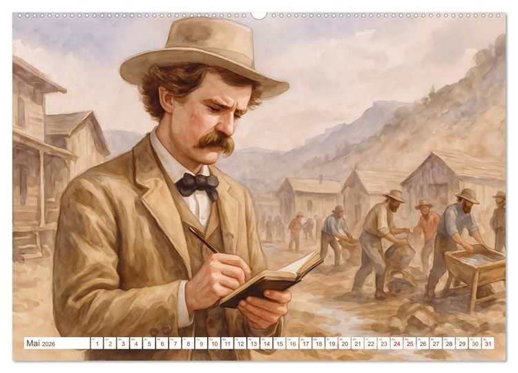 Produktbild: Mark Twain (hochwertiger Premium Wandkalender 2026 DIN A2 quer), Kunstdruck in Hochglanz