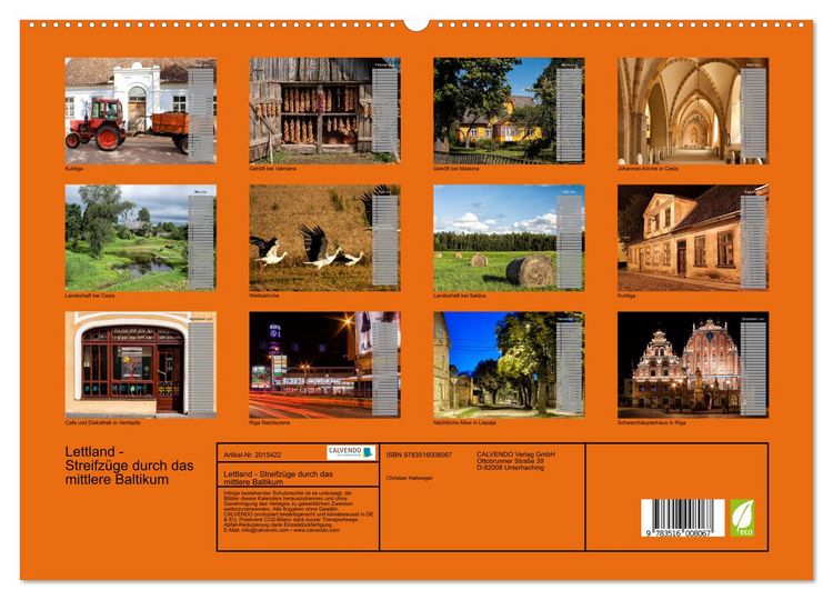 Produktbild: Lettland - Streifz&uuml;ge durch das mittlere Baltikum (hochwertiger Premium Wandkalender 2026 DIN A2 quer), Kunstdruck in Hochglanz