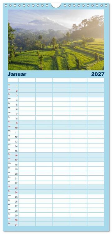 Produktbild: Familienplaner 2027 - Indonesien - Ein atemberaubender Inselstaat. mit 5 Spalten (Wandkalender, 21 x 45 cm) CALVENDO