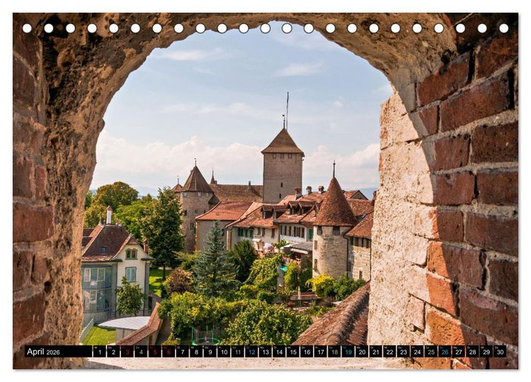 Produktbild: Murten &ndash; Historischer Charme am Ufer des Murtensees (Tischkalender 2026 DIN A5 quer), CALVENDO Monatskalender