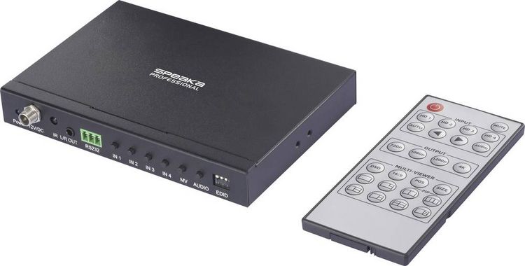 Produktbild: SpeaKa Professional SP-HDS-QMV200 4 Port HDMI Quad Multi-Viewer mit Picture in Picture-Funktion 3480 x 2160 Pixel