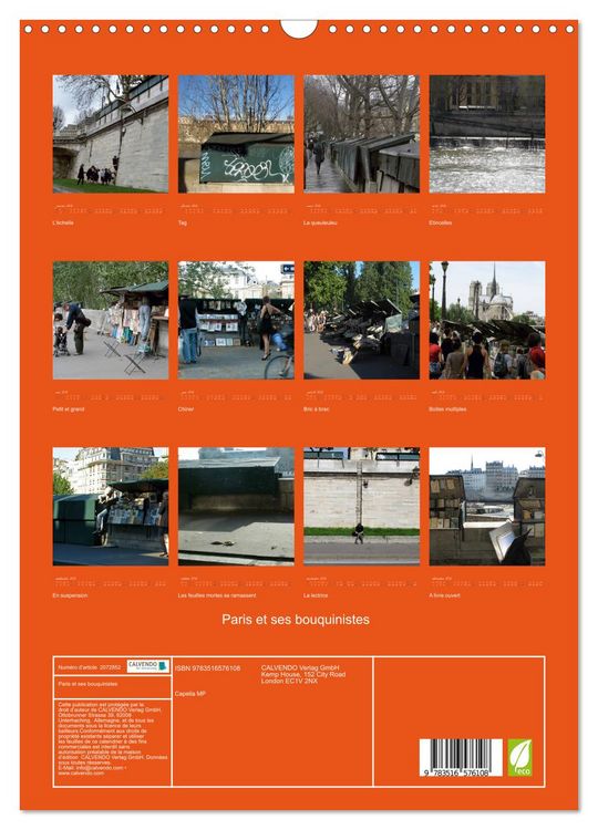 Produktbild: Paris et ses bouquinistes (Calendrier mural 2026 DIN A3 horizontal), CALVENDO calendrier mensuel