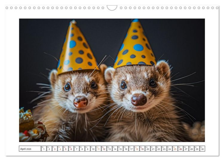 Produktbild: Kleine freche Nerze (Wandkalender 2026 DIN A3 quer), CALVENDO Monatskalender