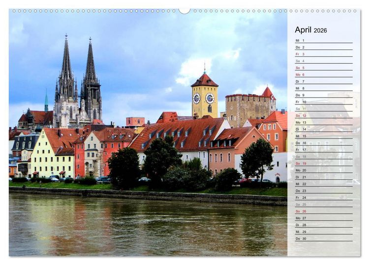 Produktbild: REGENSBURG - Impressionen (Wandkalender 2026 DIN A2 quer), CALVENDO Monatskalender