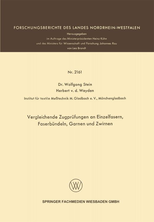 Produktbild: Vergleichende Zugpr&uuml;fungen an Einzelfasern, Faserb&uuml;ndeln, Garnen und Zwirnen