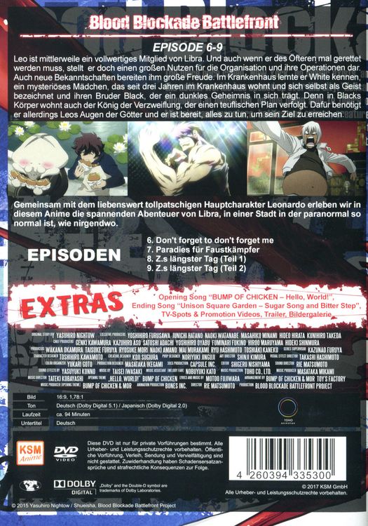 Produktbild: Blood Blockade Battlefront Volume 2 (Episode 6-9)