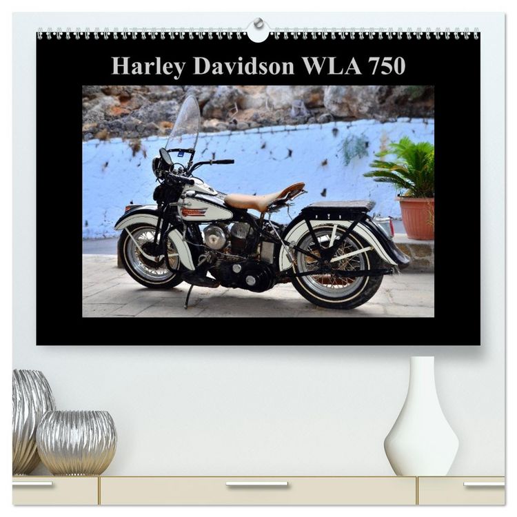 Produktbild: Harley Davidson WLA 750 (hochwertiger Premium Wandkalender 2026 DIN A2 quer), Kunstdruck in Hochglanz