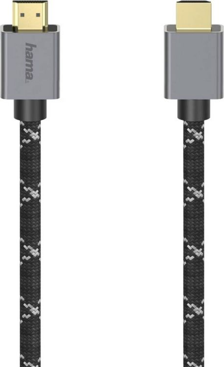 Produktbild: Hama HDMI Anschlusskabel HDMI-A Stecker, HDMI-A Stecker 2.00 m Grau, Schwarz 00200504 8K UHD HDMI-Kabel