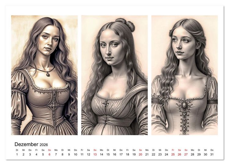 Produktbild: Dreiklang der K&ouml;pfe (Tischkalender 2026 DIN A5 quer), CALVENDO Monatskalender