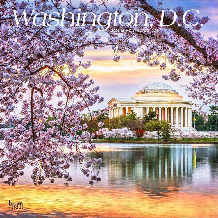 Produktbild: Washington D.C. 2026 12 X 24 Inch (Hanging) Monthly Square Wall Calendar Plastic-Free