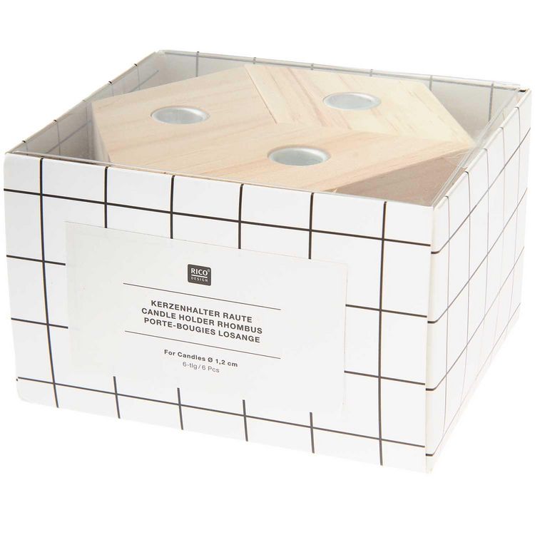 Produktbild: Kerzenhalter Raute, f&uuml;r Stabkerzen &Oslash;1,2 cm, 6-tlg 100%